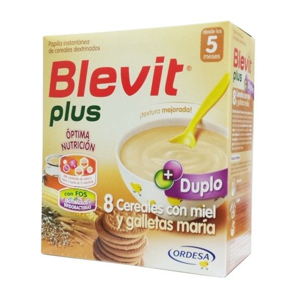 Blevit plus 8 Cereales con miel y galletas maría 600g +5m 1 Blevit plus 8 Cereales con miel y galletas maría 600g +5m