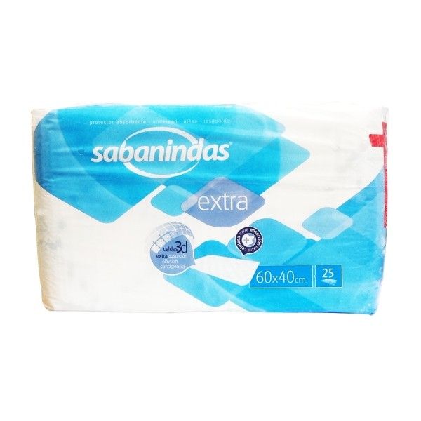Sabanindas extra 60x40cm 25 unidades 1 Sabanindas extra 60x40cm 25 unidades
