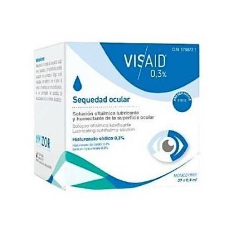 Visaid 0,3% Gotas Oculares Monodosis Gotas Oculares para el alivio prolongado de los síntomas de sequedad ocular moderada o grave sin significación patológica.