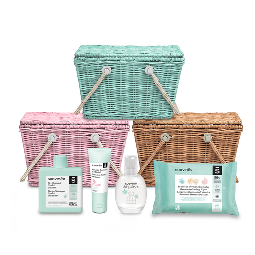 Suavinex Cesta Picnic Primeros Cuidados Cestas de picnic con productos de Suavinex en 3 colores diferentes: azul,