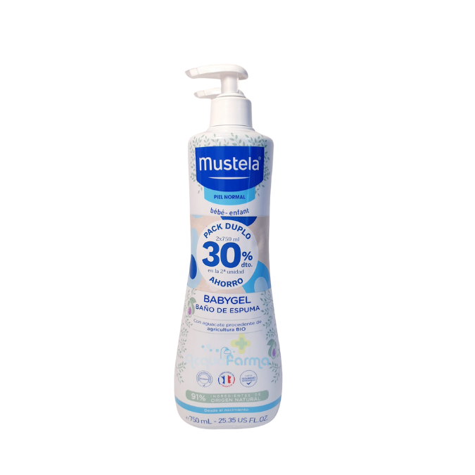 MUSTELA BABYGEL BAÑO ESPUMA DUPLO 750ML